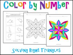 Solving Right Triangles Color by Number | Teaching Resources
