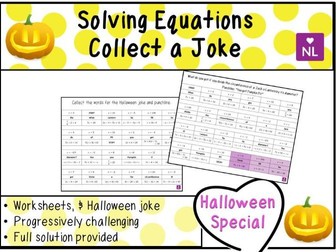 Solving Equations Collect a Joke Halloween Special