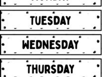 Days of the week displays.
