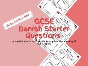 GCSE Danish Starter Questions Worksheets PDF