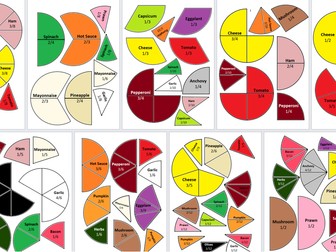 Junior High School Pizza Fractions (3 levels)