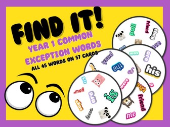 Find it! (Dobble inspired)- Year 1 Common Exception Words