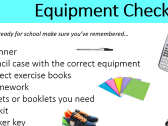 Equipment Checklist for all students