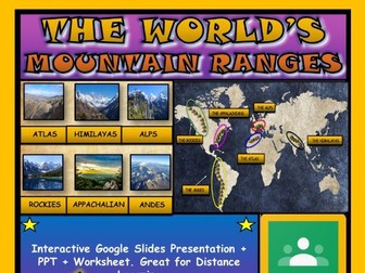 The World's Mountain Ranges: Google Slides + Powerpoint