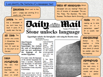 Features of a newspaper: Rosetta Stone