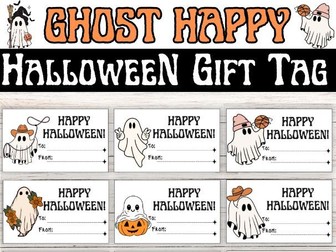 Ghostly Happy Halloween Gift Tag: Spooky and Fun Classroom Celebrations