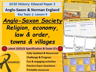 Anglo-Saxon Society - Anglo-Saxon & Norman England - GCSE History Edexcel - Lesson 4