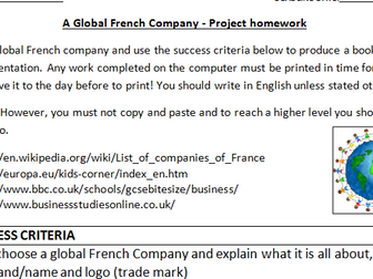 French global companies - project homework