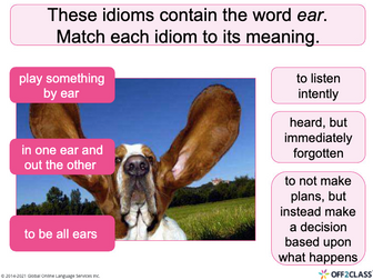 Idioms That Use Anatomy Vocabulary - ESL/ELL Lesson Plan