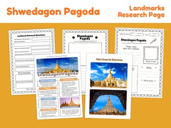 Shwedagon Pagoda Research Project | Myanmar Landmark Worksheets