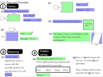 Area, Perimeter and Volume- Area and Perimeter- Year 6