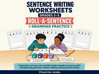 Sentence Writing Worksheets Grades 3–5 | Roll-a-Sentence Grammar Practice