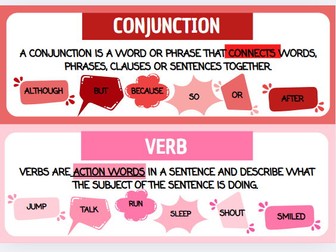 Word Class Posters | Rainbow Grammar Display with Definitions & Examples (KS1 & LKS2)