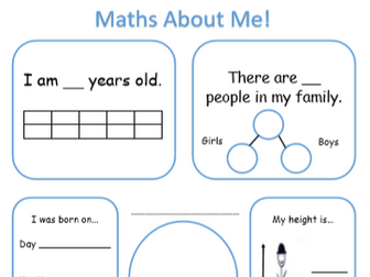 Maths about Me - back to school maths
