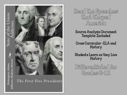 State of the Union Addresses: The First 5 President PLUS CCSS Document Analysis Template