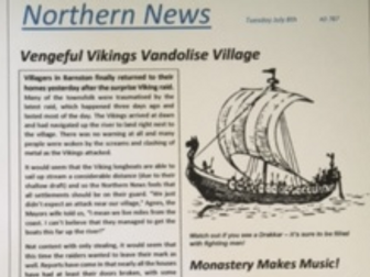Example Newspaper Recount - Viking Theme