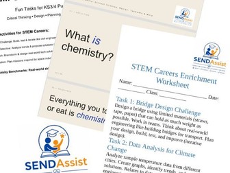 STEM resources hitting Gatesby benchmarks. Career resources and drop down day activities. KS3/KS4
