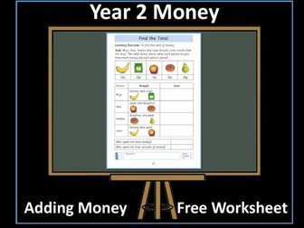 Money: Year 2 Money - Adding Money FREE Worksheet