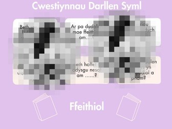 Poster Cwestiynnau Darllen Syml