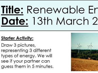 Wind Energy Lesson - KS3 Physics