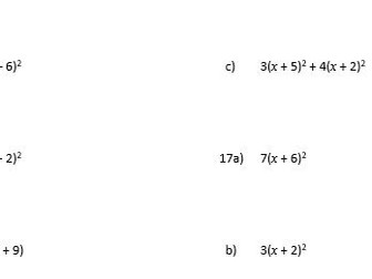 Algebra Set 3 Set of 10 worksheets