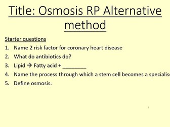 Osmosis required practical alternative method