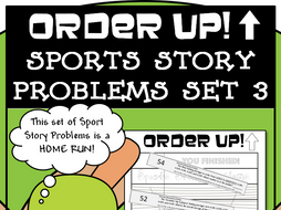 Sports Story Problems - Order Up! Set 3 (Baseball)