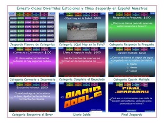 Seasons and Weather Spanish Jeopardy Game