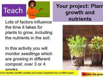 Year 7 British science week mini project (4 lessons)