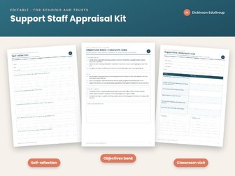Support Staff Appraisal Kit: Editable