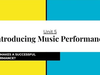 Introducing Music Performance (BTEC or any other qualification practical component)