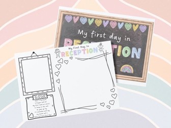 First Day of Reception - Photo Prop & Handprint Poem