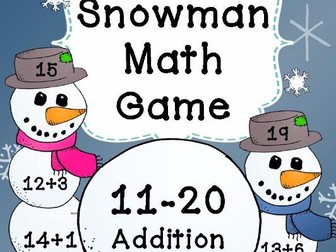 Snowman Math Game - Addition 11-20