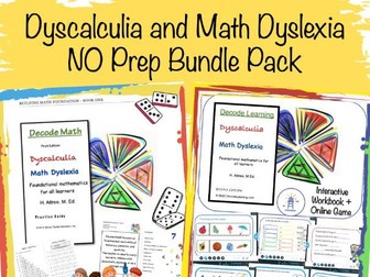 Math Dyscalculia and Math Dyslexia NO Prep Pack Bundle