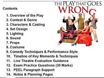 The Play that goes wrong Revision Booklet GCSE Drama