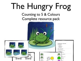 The Hungry Frog Story Activities | Counting 1–5, Colours, Masks, Board Game & Flashcards