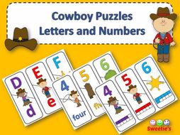 Number and ABC Puzzles - Cowboy Theme