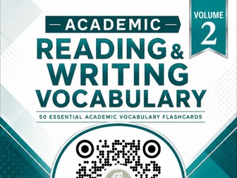 Academic Reading & Writing Vocabulary Words 50 Flashcards QR code Lessons
