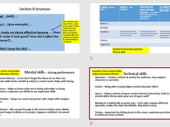 Section B tips and structure GCSE Dance revision theory exam