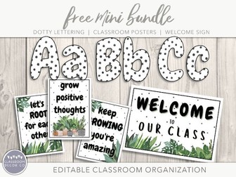 FREE Mini Decor Bundle - The Classroom Decor Co - Lettering - Welcome - Posters