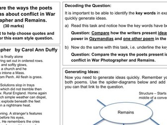 Compare War Pho. & Remains A3 Worksheet