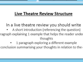 KS3 Drama Live Theatre Review