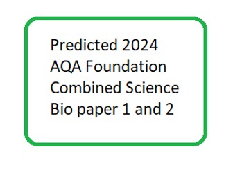 Predicted 2024 AQA Foundation Combined Science Bio paper 1 and 2 DATA ONLY