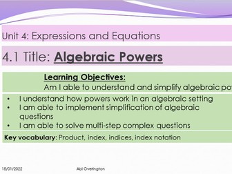 Year 8 Expressions and Equations