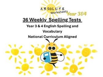 KS2 Years 3&4 Weekly Spelling Vocabulary Tests NC Workbook