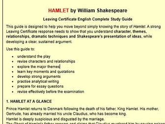 Hamlet study guide and notes