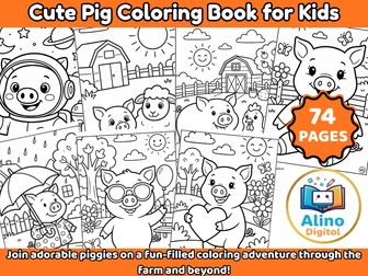 Cute Pig Coloring Book for Kids