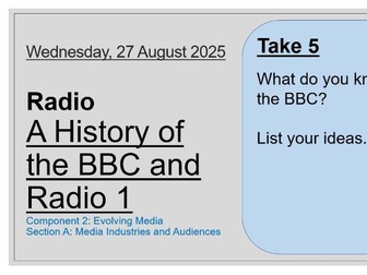 OCR A Level Media Studies - Radio 1 Breakfast Show - full unit