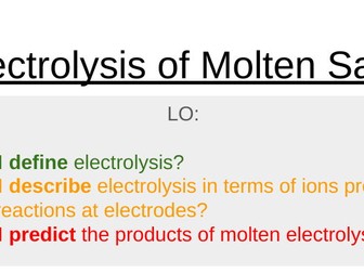 Electrolysis of Molten Salts