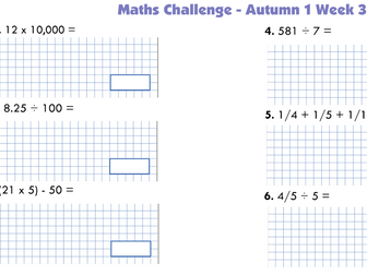 Arithmetic Maths Challenge - Year 6 SATs Preparation